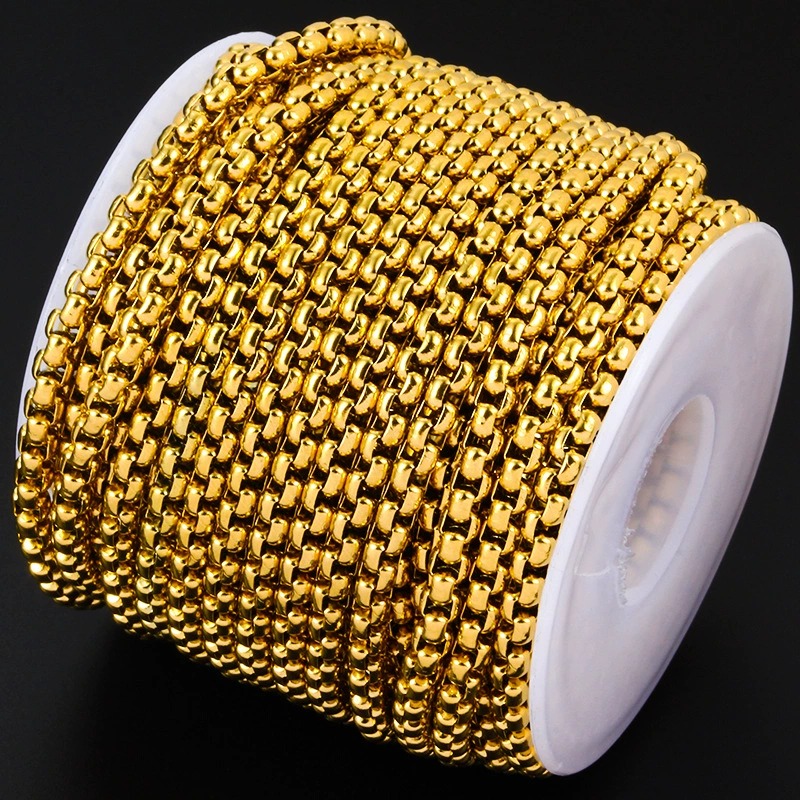 3 Mm Örme Zi̇nci̇r Gold Renk Çeli̇k